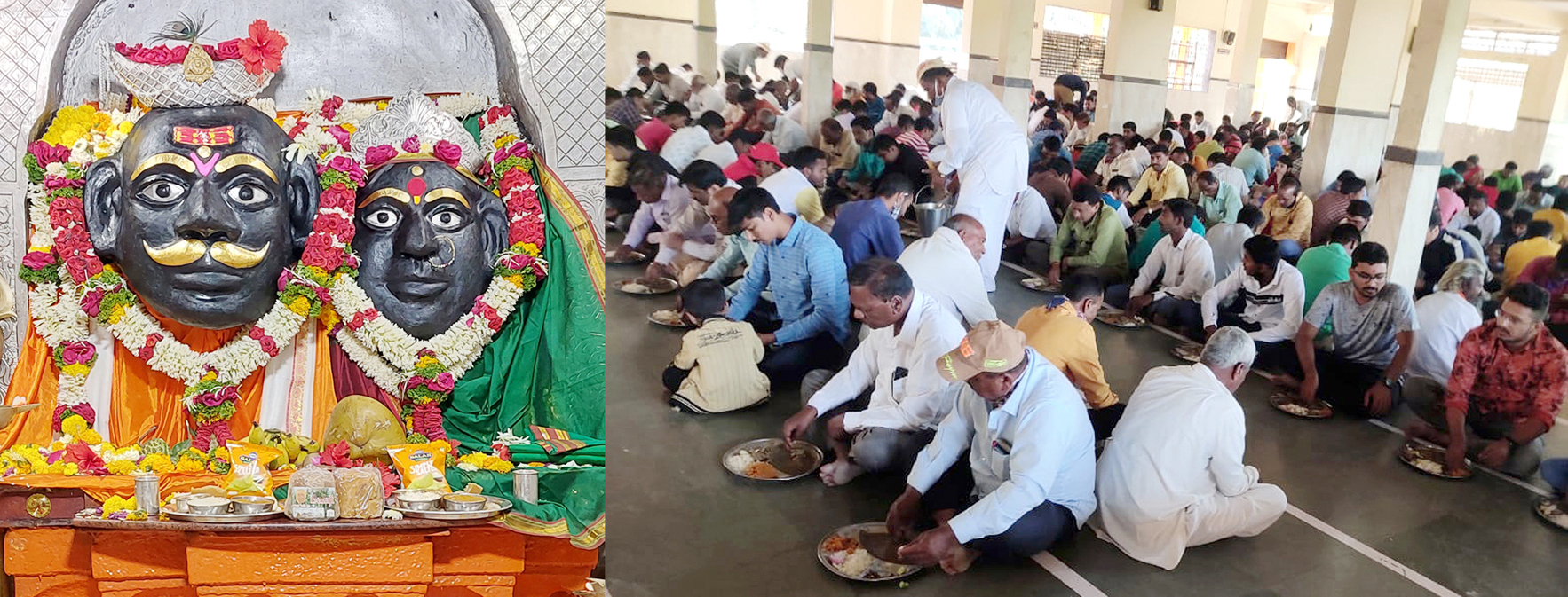 आगडगावचे भैरवनाथ मंदिरात आमटी भाकरीच्या महाप्रसादाला प्रारंभ